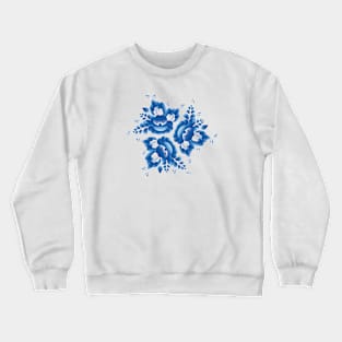 Romantic blue flowers and leaves (2) Crewneck Sweatshirt